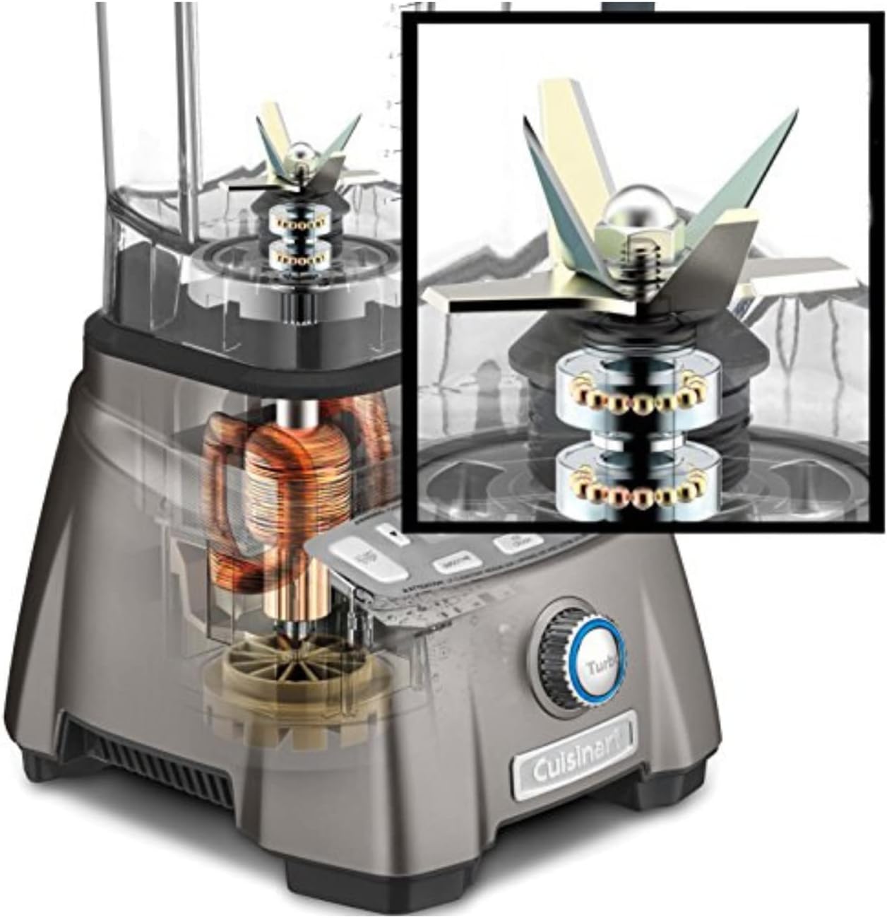 Cuisinart Blender for-Shakes, Smoothies & More, 3.5 Peak Hurricane Pro Blender, Gunmetal, CBT-2000
