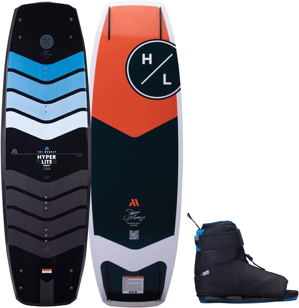 Hyperlite Murray Pro Mens Wakeboard 134 W/Session Bindings Black/Yellow 134cm/(7-10.5)