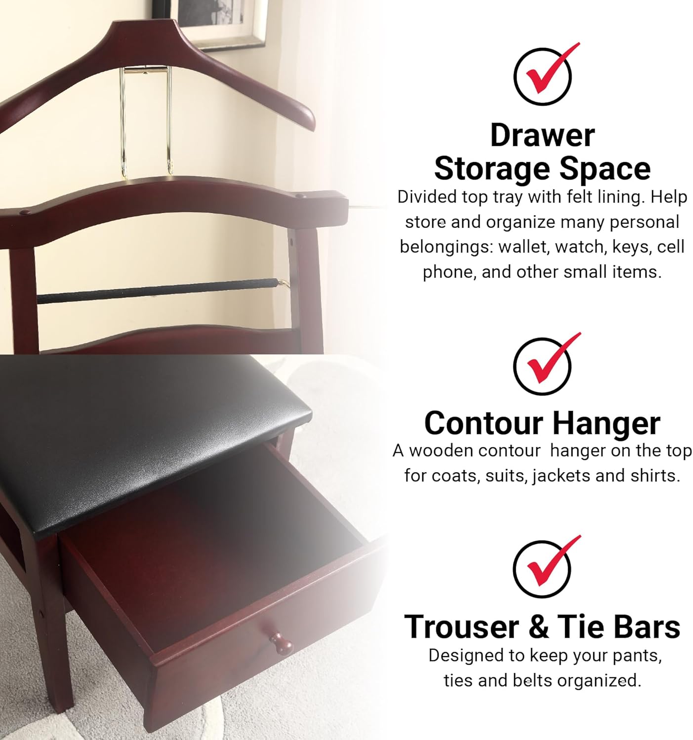 Proman Products Chair Valet, Mahogany
