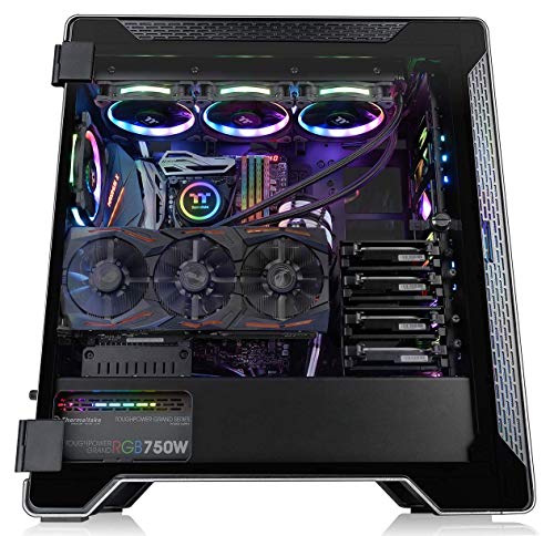 Thermaltake A500 Aluminum Tempered Glass ATX Mid Tower Gaming Computer Case with 3 Fans Pre-Installed CA-1L3-00M9WN-00
