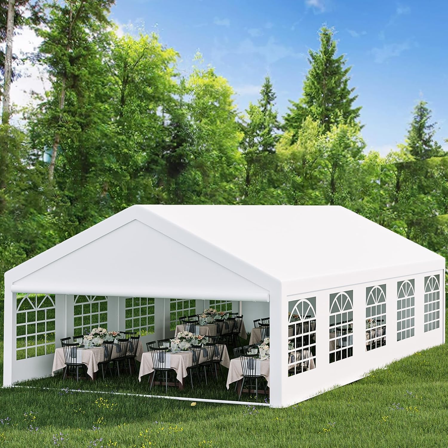 20x40 FT Party Tent Heavy Duty Wedding Canopy with White Large Roof, Detachable Sidewalls, and 3 Storage Bags, Outdoor Party Canopy for Wedding Parties, Outdoor Events, and Camping
