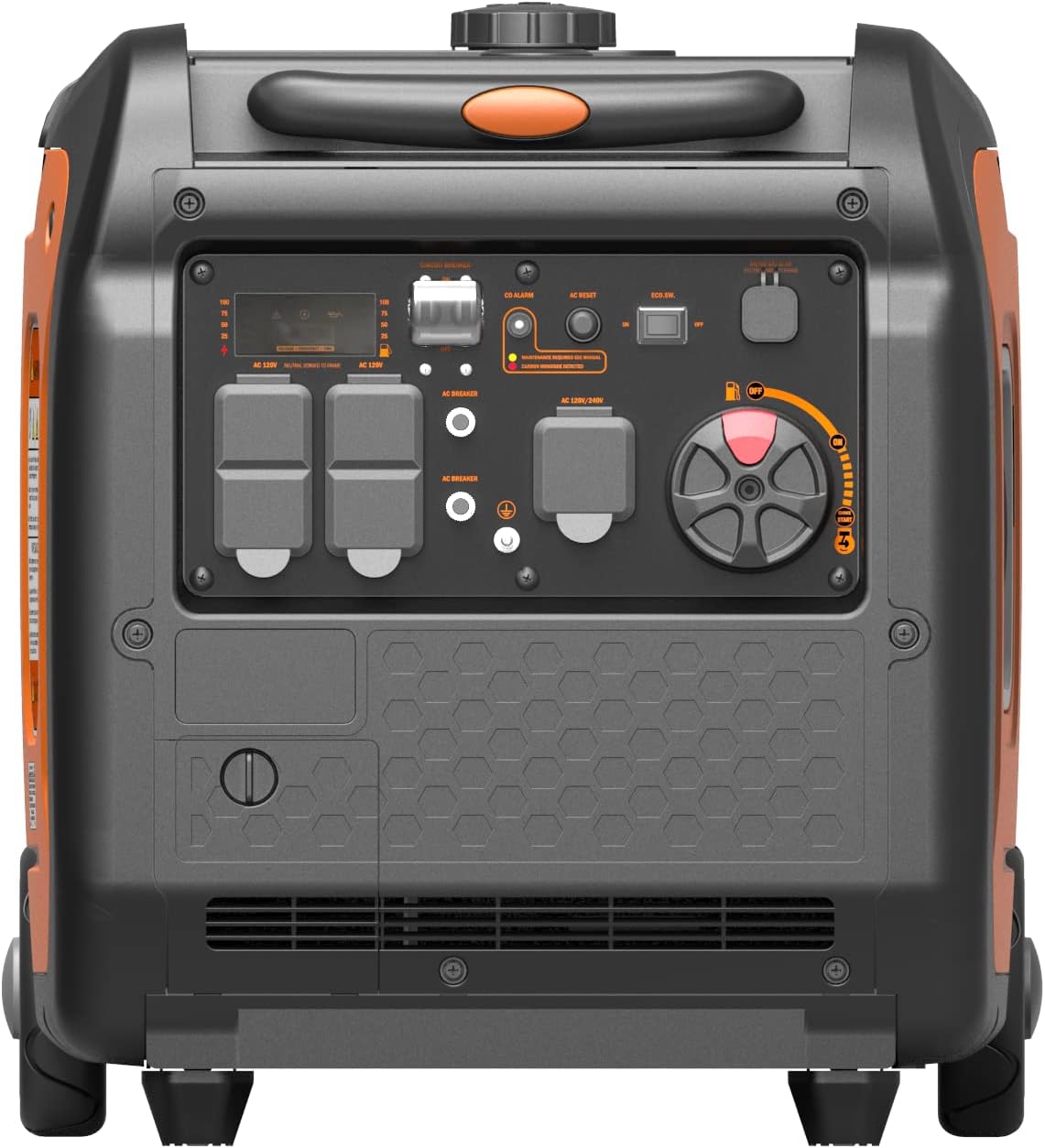 GENMAX Quiet Power Series Inverter Generator，Gas Powered, EPA Compliant, Eco-Mode Feature, Ultra Lightweight for Backup Home Use & Camping (GM5500i)