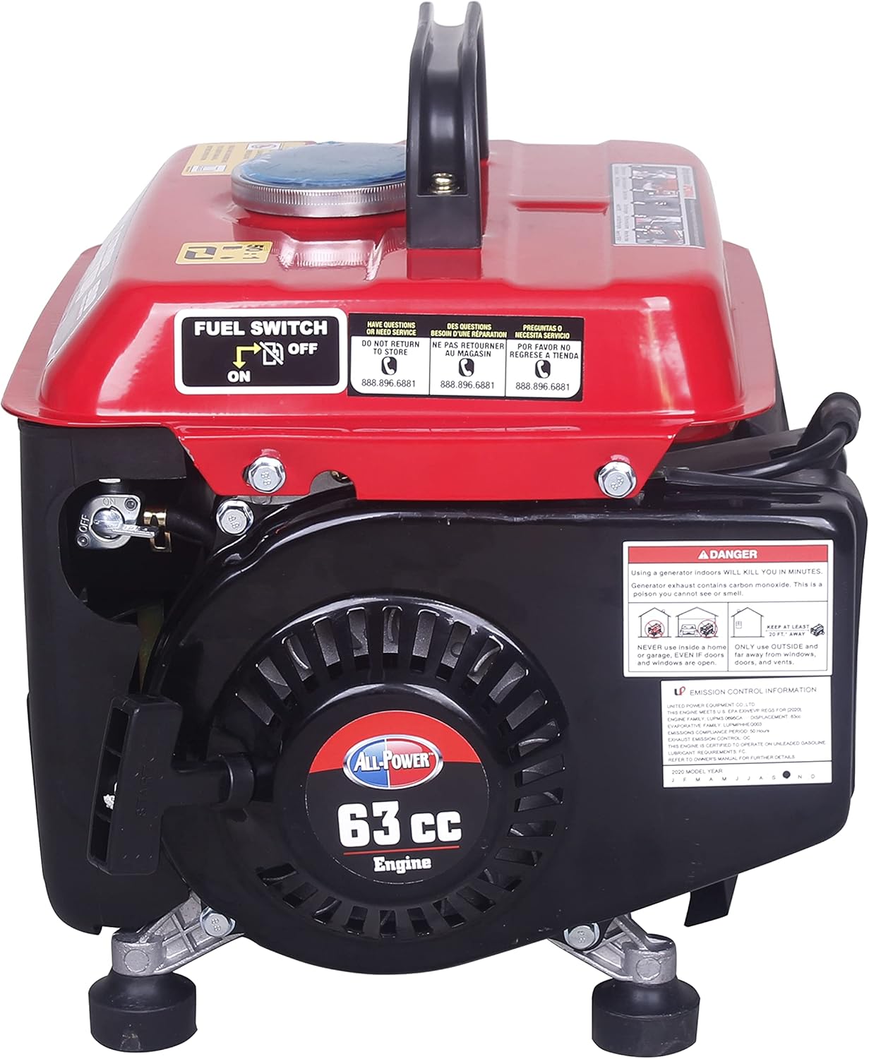 All Power America APG3004, 800 Running Watts/1000 Starting Watts, Gas Powered Portable Generator