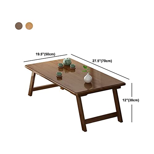 Folding Coffee Table, Bamboo Rectangular Table Coffee Center Table Art Craft Study Activity Table, Picnic Table, Entertainment Table for Home Living Room Balcony, Walnut