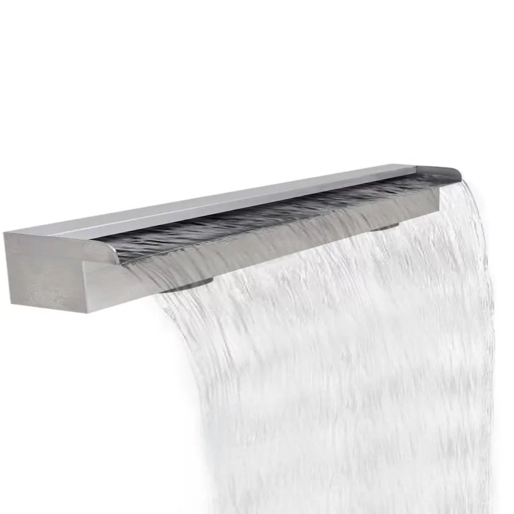 Suzicca Rectangular Waterfall Pool Fountain Stainless Steel 47.2"