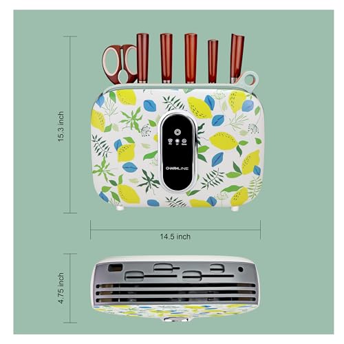 Charmline Smart Cutting Board and Knife Set With Holder, Self Cleaning Cutting Board Set Color Coded Chopping Boards…
