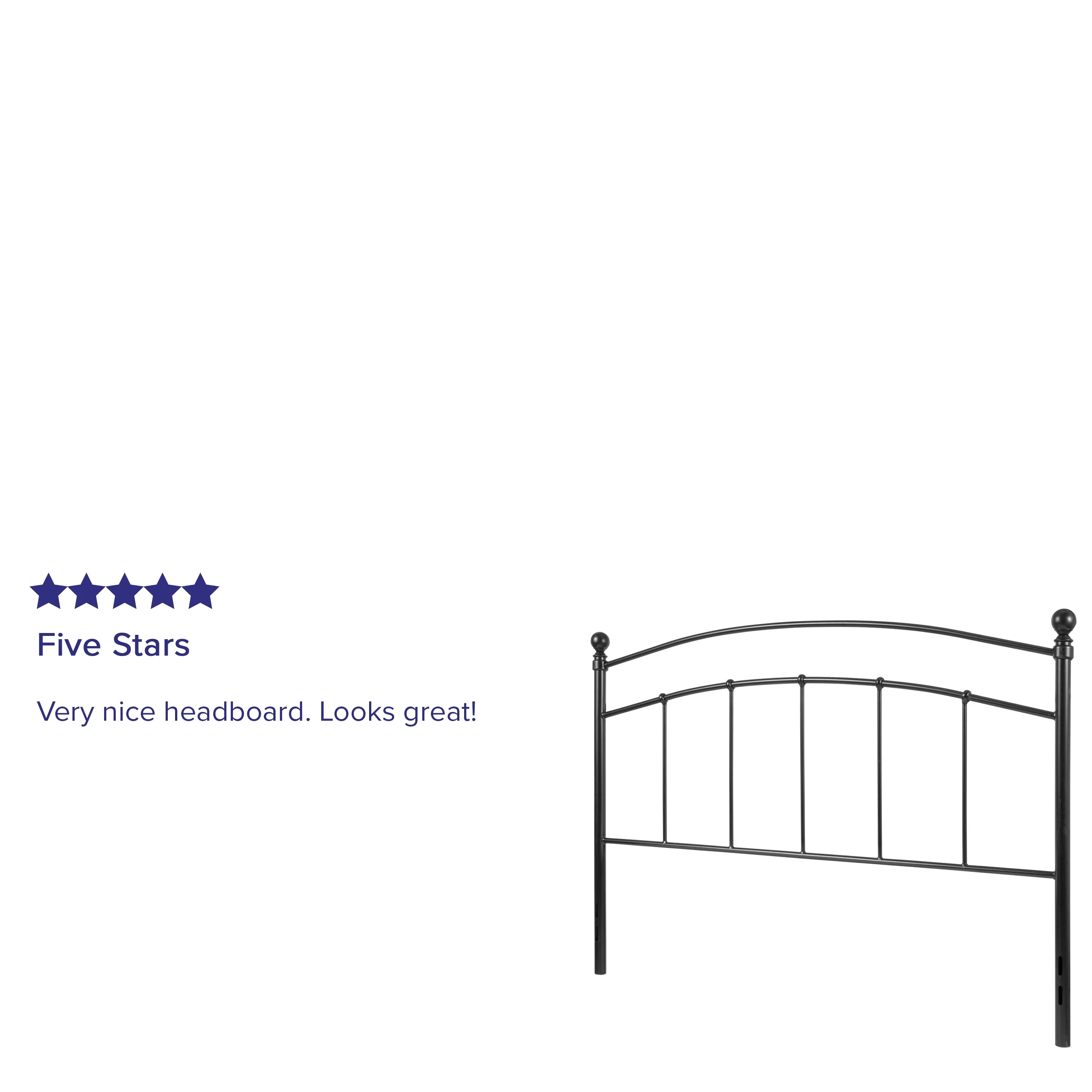 Merrick Lane Metal Queen Size Headboard Contemporary Arched Headboard With Adjustable Rail Slots
