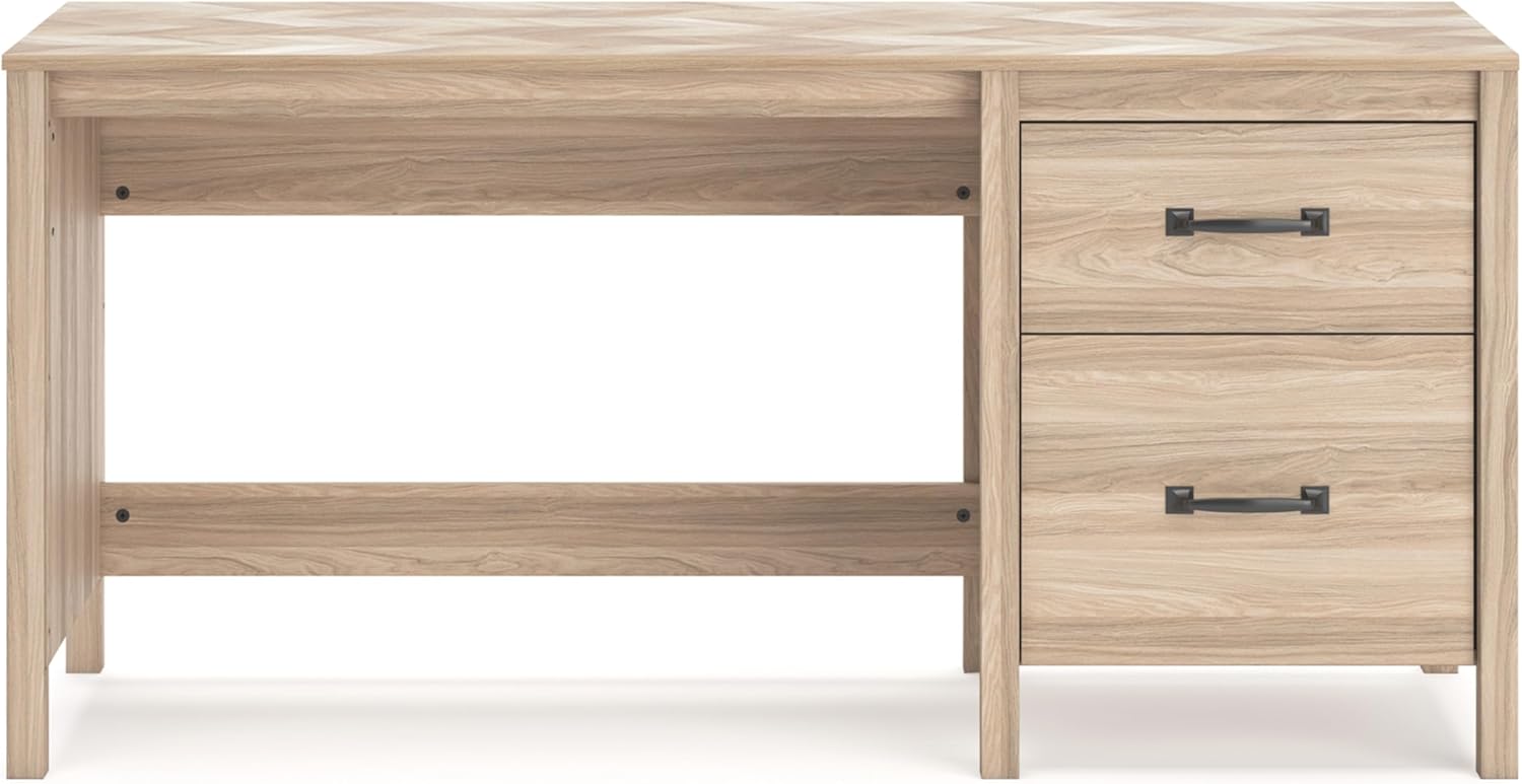 Signature Design by Ashley Battelle Home Office Desk, 60" W x 20" D x 29" H, Light Brown
