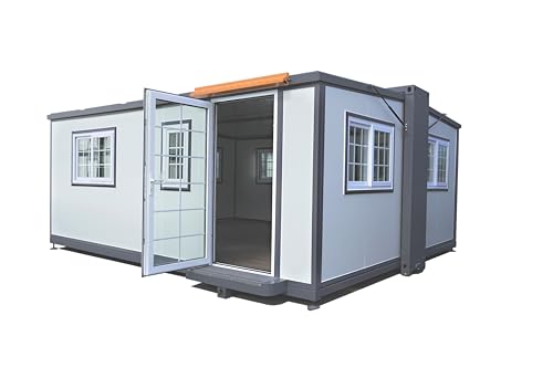 Portable Prefabricated tiny home 15x20ft, Mobile Expandable Plastic Prefab House for Hotel, Booth, Office, Guard House, Shop, Villa, Warehouse, Workshop