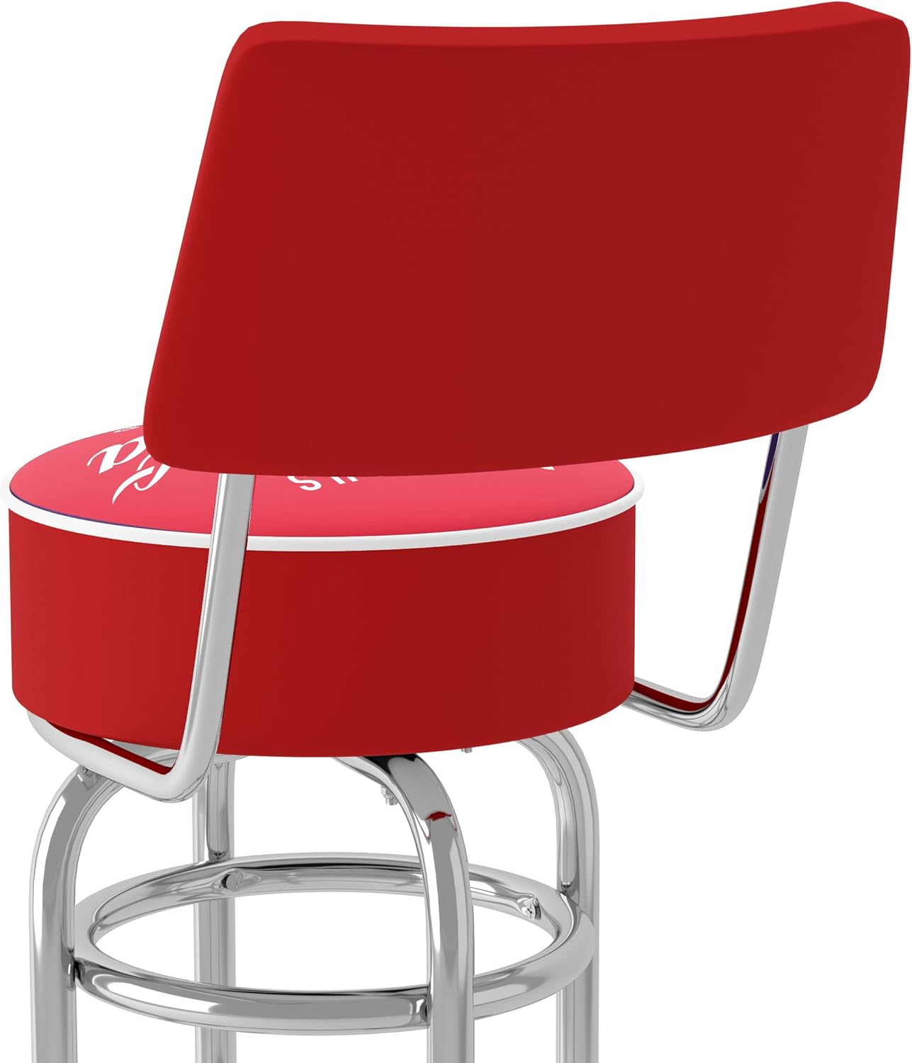 Bar Stool - Coca-Cola Vintage Stool with Foam Padded Seat and Back - Swivel Chair for Game Room, Garage, or Home Bar by Trademark Gameroom