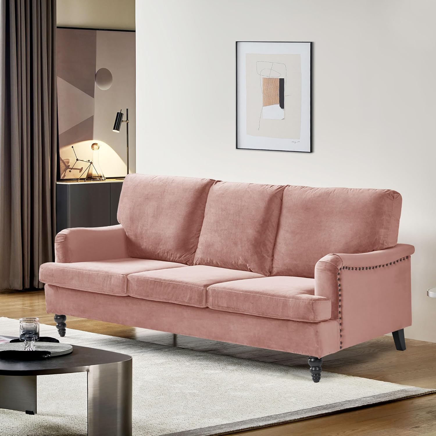 3 Seater Sofa Velvet Couches for Living Room, Sofas for Living Room Furniture Sets Chester