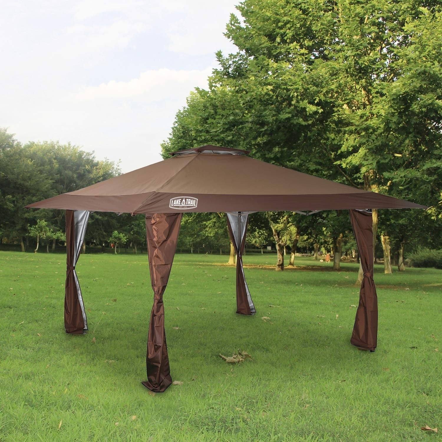 Phi Villa 13& x 13& Straight Leg Pop-Up Canopy Gazebo for Backyard, Party, 169