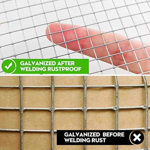 48" x 200' Hardware Cloth 1/2 inch Galvanized Wire mesh - 19 Gauge Welded Cage Metal Wire Fence, for Garden Rabbit Fencing Chicken Coop Metal Fence/Run/Cage/Pen/Vegetables Garden