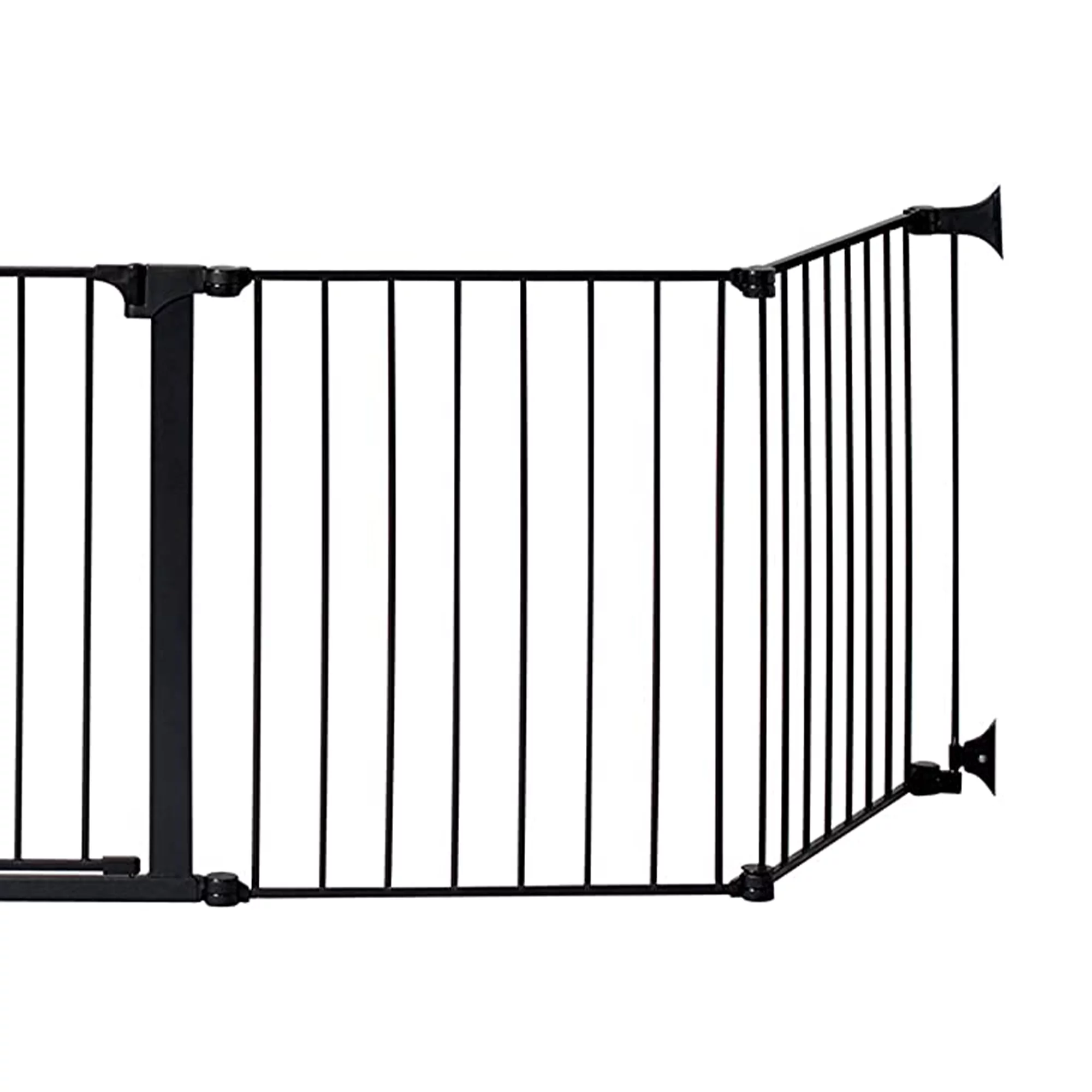 KidCo Custom Fit Auto Close HearthGate Baby or Fireplace Gate for Child Safety, Black