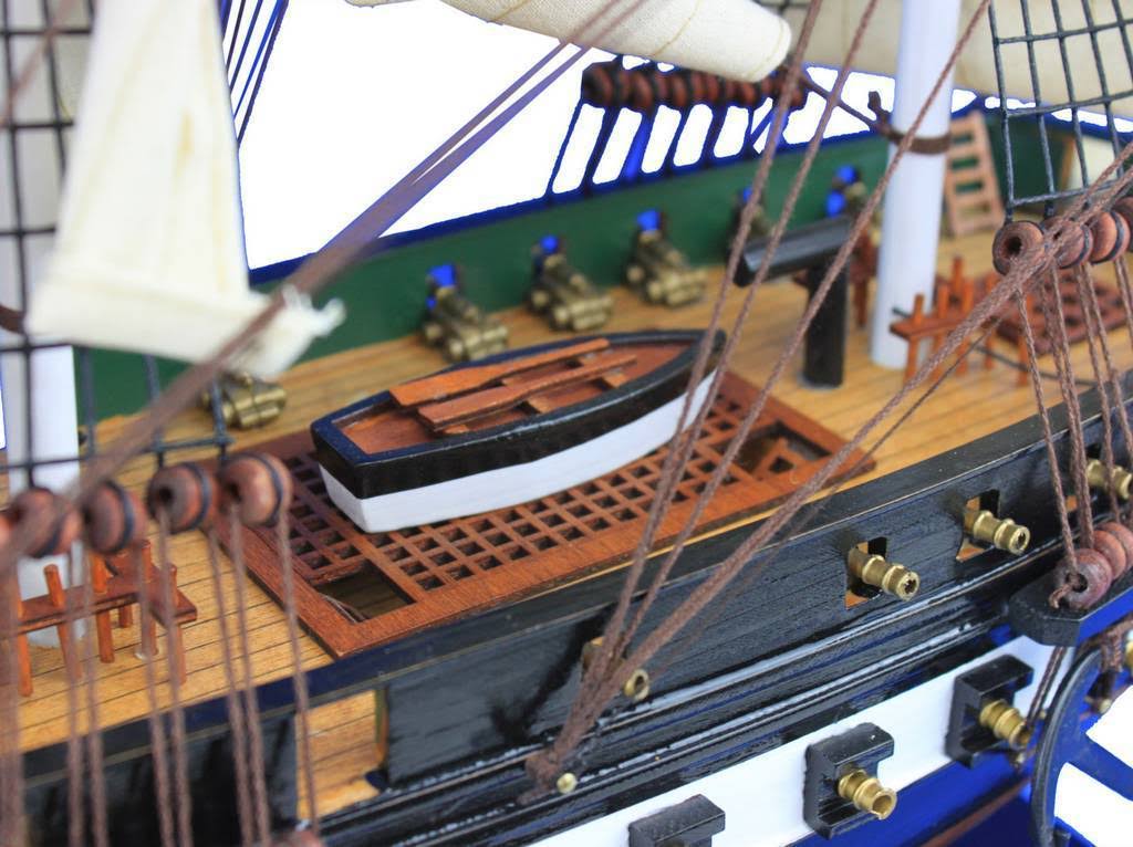 Hampton Nautical Wooden USS Constitution Tall Model Ship, 30x22