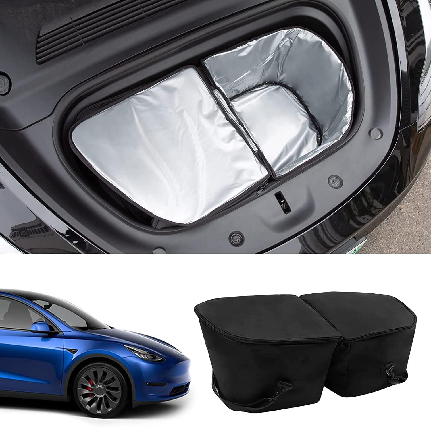 SPEEDPARK Fit Tesla Model Y Frunk Cooler Organizer Insulation Cooler Bag Front Trunk Storage Organizers fit for 2020 2021 2022 Tesla Model Y Accessories (Insulated)