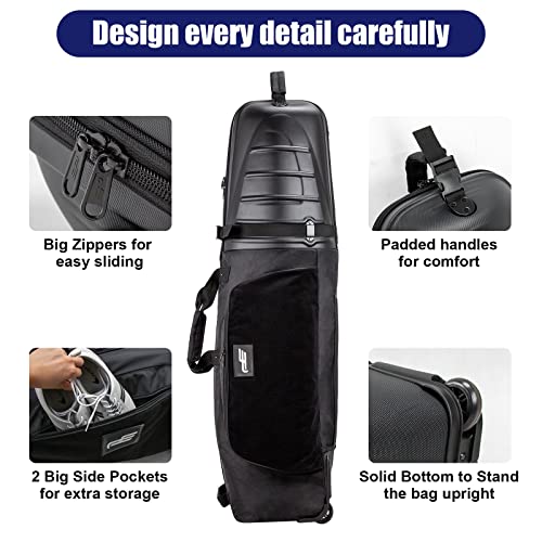 Golf Travel Bags for Airlines with Reinforced Wheels and Hard Case Top, Excellent Zipper Protect Your Clubs, Lightweight and Easy to Maneuver…