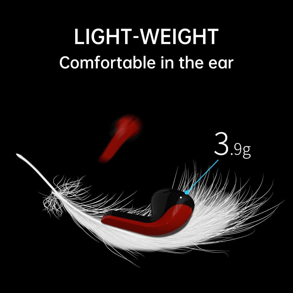 True Wireless Earbuds Noise Cancelling, Bluetooth 5.1 Earphones Built-in Mic,IPX5 Waterproof Earphones Touch Control Stereo in-Ear Headset,Bluetooth Earbuds with Deep Bass for Sports,Black Pack of 2