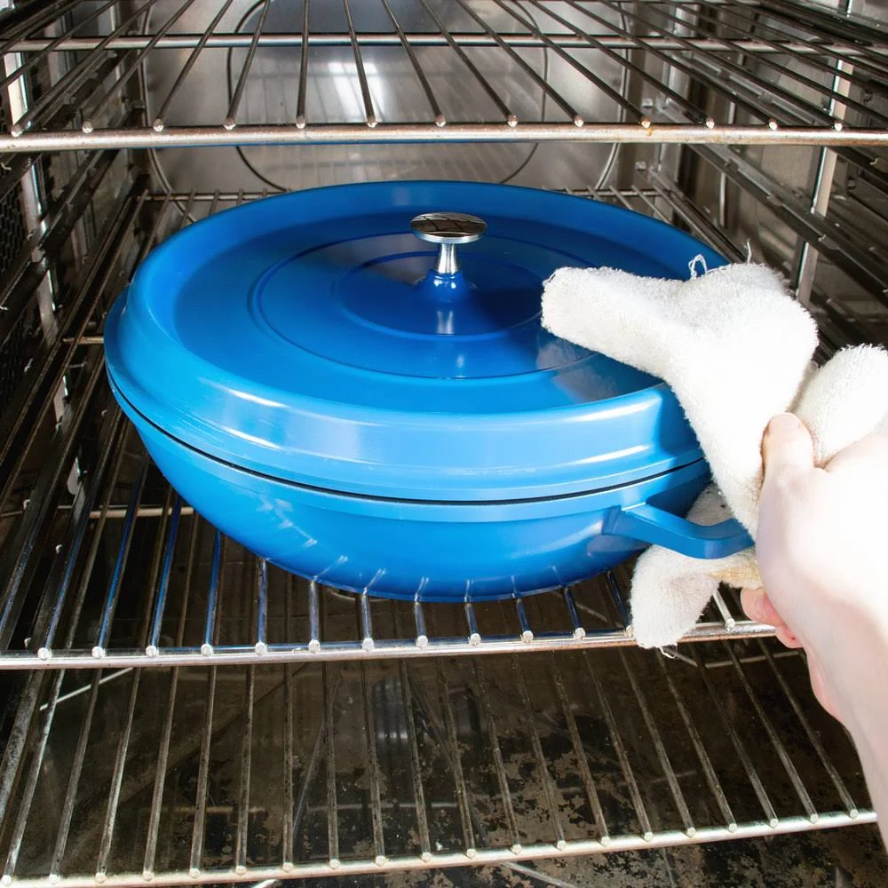 Get Heiss Lightweight Cast Aluminum Braiser Pan / Casserole Dish, 4.5 Quart, Blue