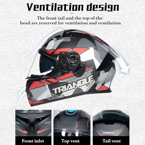 Full Face Bluetooth Helmet, Adult-Youth Motorcycle Helmet, DOT Approved Men Women Flip Up Front Helmet Anti Fog Dual Visors Tail Modular Integrated Helmet