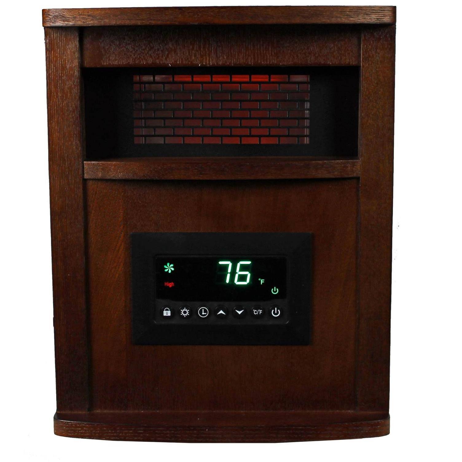 Lifesmart 6 Element 1,500-Watt Portable Electric Infrared Cabinet Heater with Remote