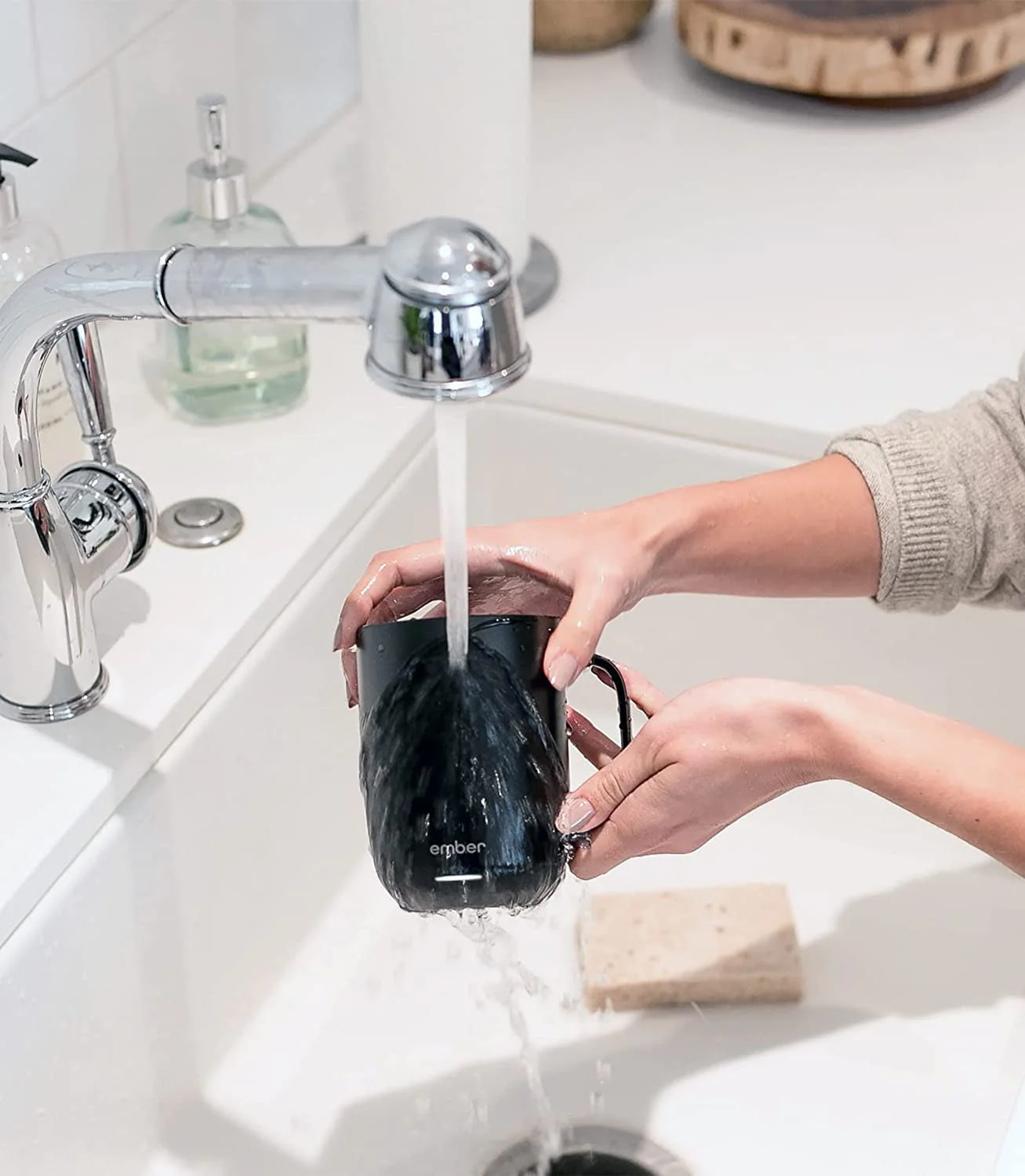 Ember Temperature Control Smart Mug 2, 14 oz, Grey, 80 min Battery Life | App Controlled Heated Coffee Mug | Improved Design with Clear Splash-Proof Sliding Lid