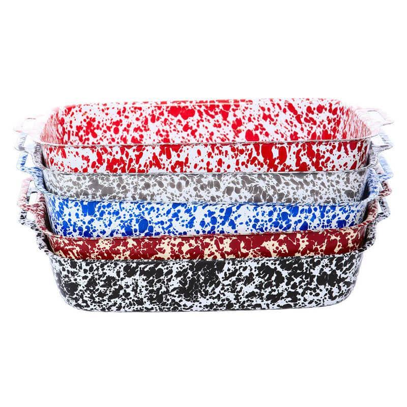 Crow Canyon Home Enamelware Large Lasagna Pan - Black Marble