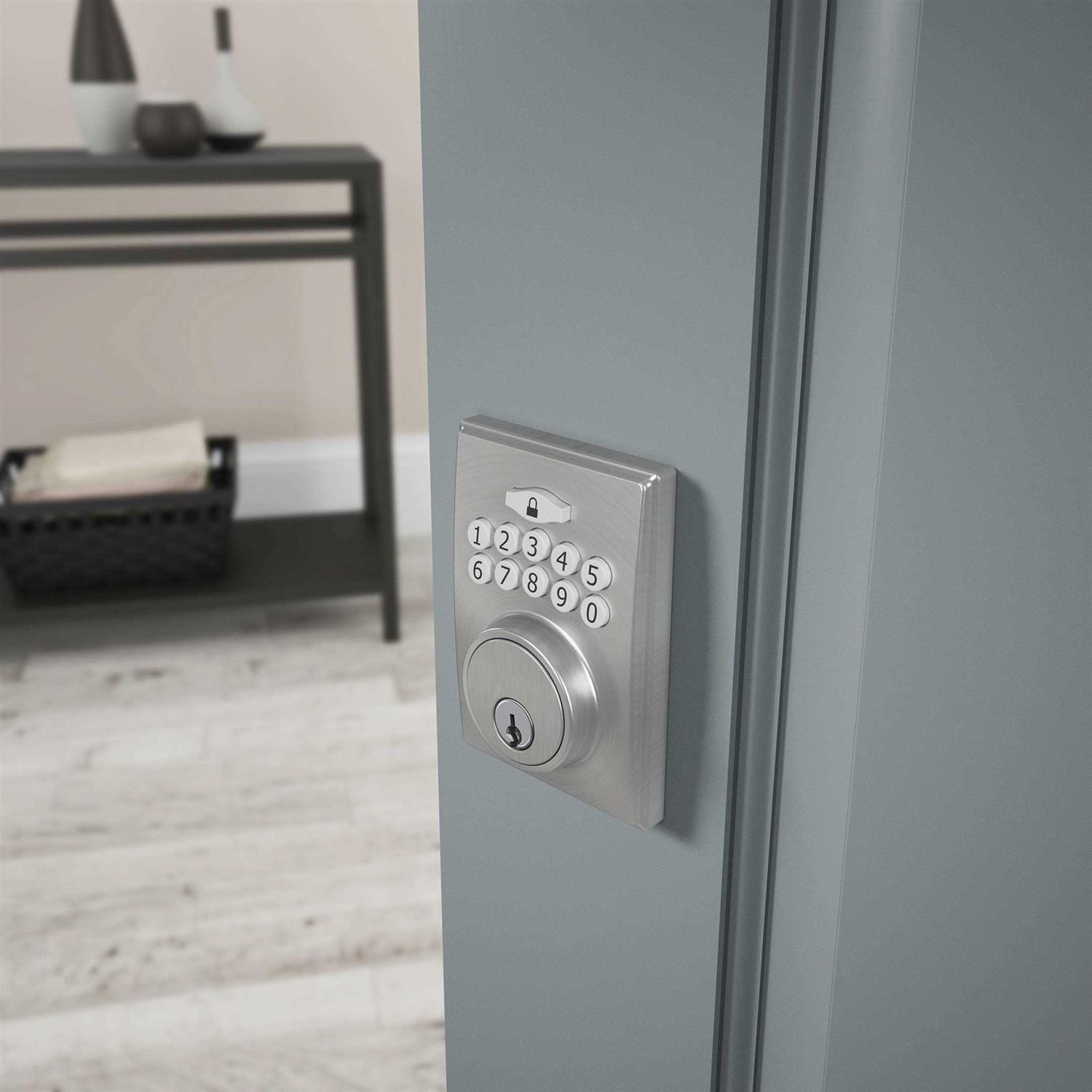 First Secure by Schlage Truss Keypad Electronic Deadbolt in Stainless Steel