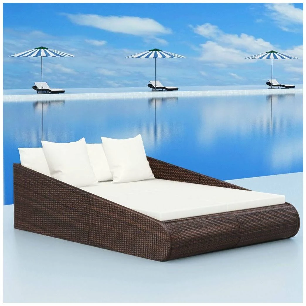 vidaXL Daybed Poly Rattan 79x22x54.7x22x22.8x22 Brown