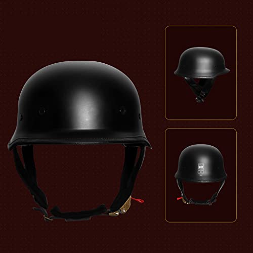 Bentrance German Style Retro Motorcycle Half Helmet, Vintage Half Face Helmet Open Face Helmet, DOT/ECE Approved Adult Men Women Half Helmet for Bicycle Cruiser Scooter