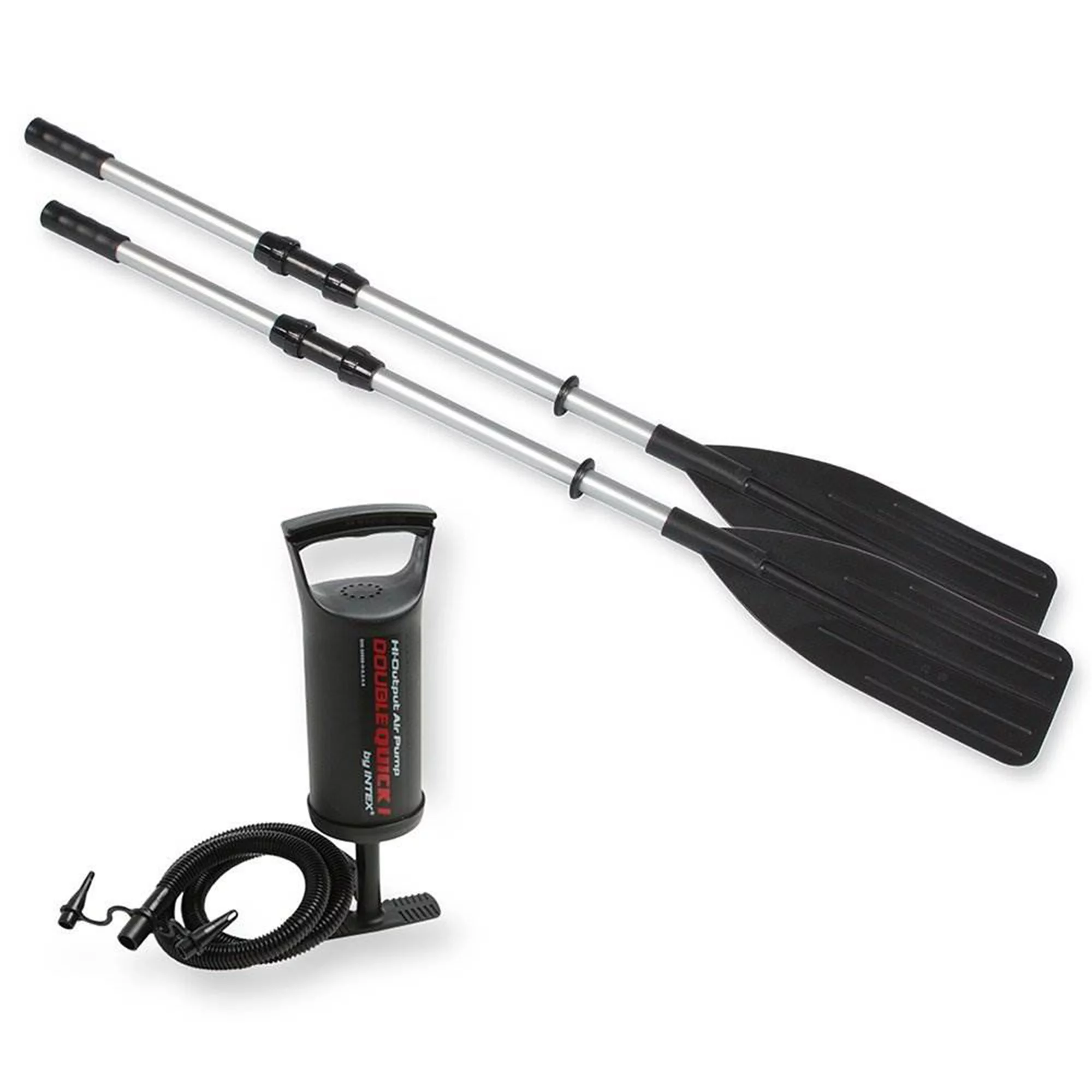 Intex 5 Person Inflatable Boat Set, Trolling Motor, & Boat Motor Mount Kit