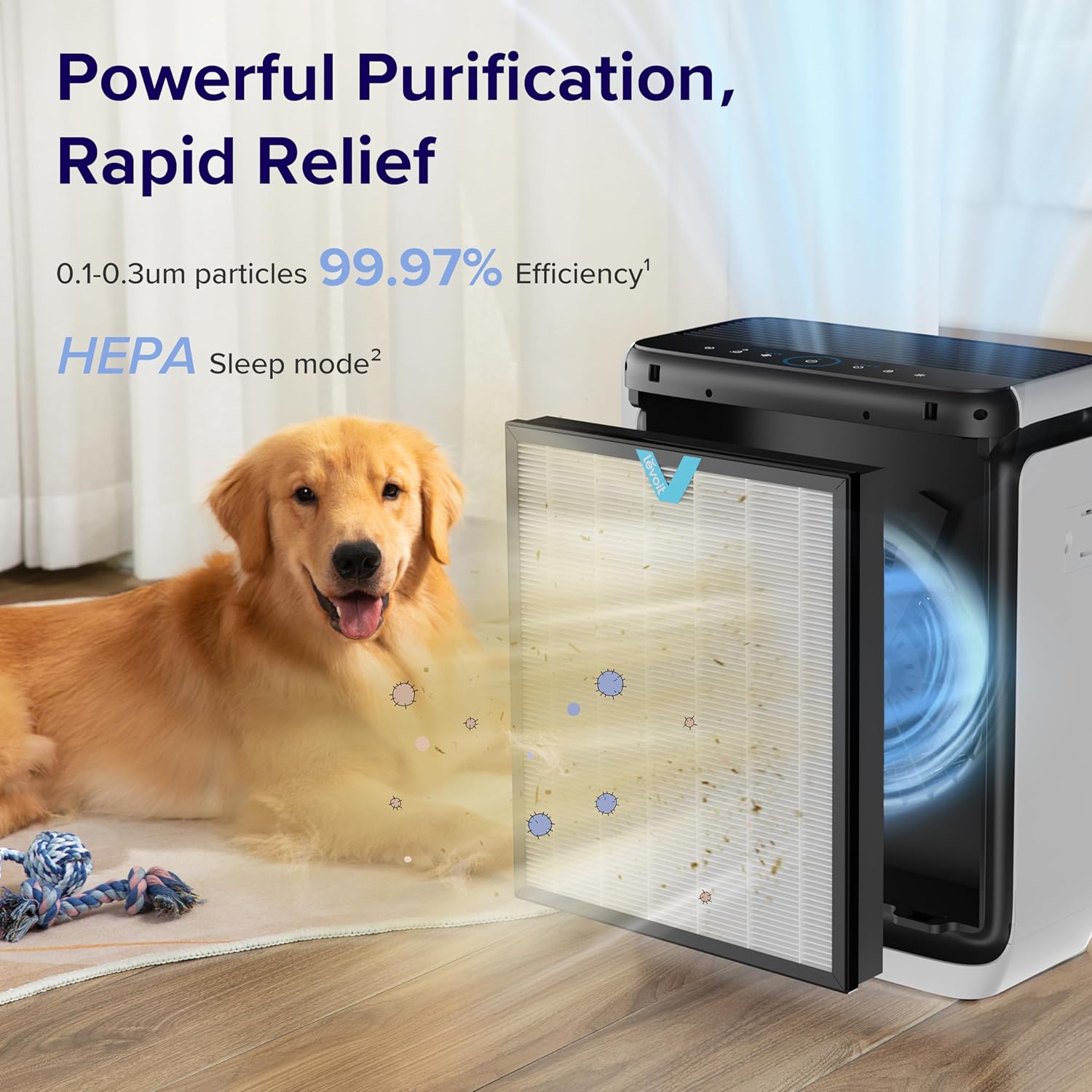 LEVOIT Air Purifier for 1800 Ft2 Room with Humidifier, 6L Tank, Essential Oil Diffuser, APP Control
