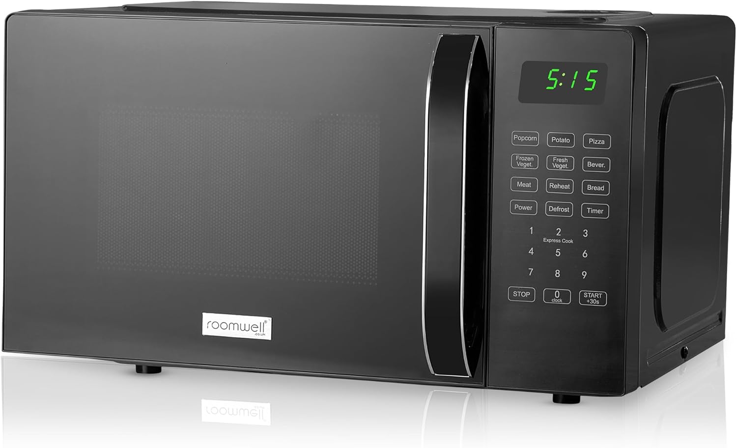 Countertop Microwave Oven Small 0.7 cu ft With Digital Display, Black Microwave Countertop has 10 Power Levels & Auto Defrost Function Compact Microwave for Dorm With Child Lock