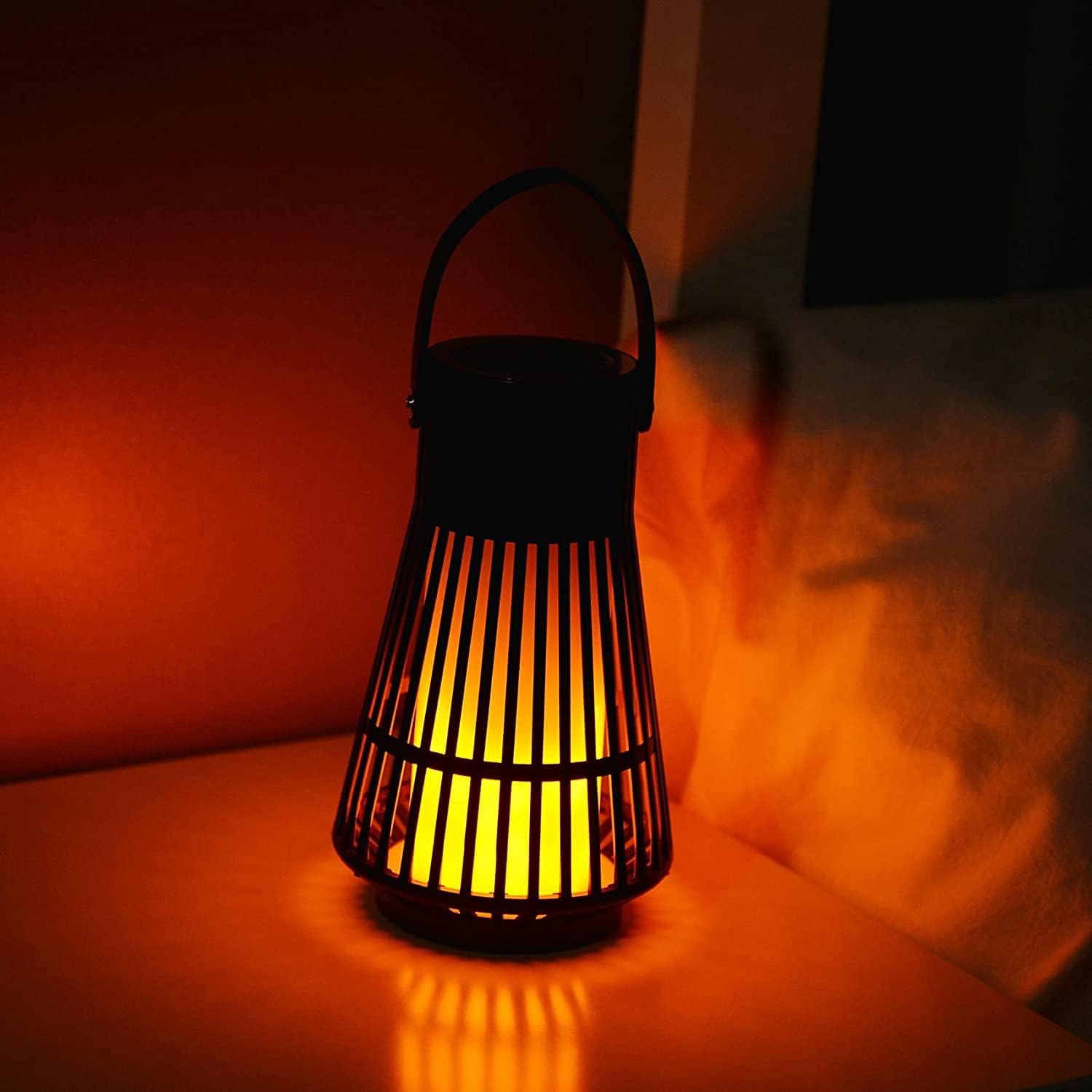 LED Flame Speaker, Tesoorda Portable Waterproof Bluetooth Wireless Speaker for Indoor/Outdoor, LED Flame Effect Speaker with Stereo Sound, Led Table Lanterns/Lamp for Patio,Garden,Camping (1 Pack)