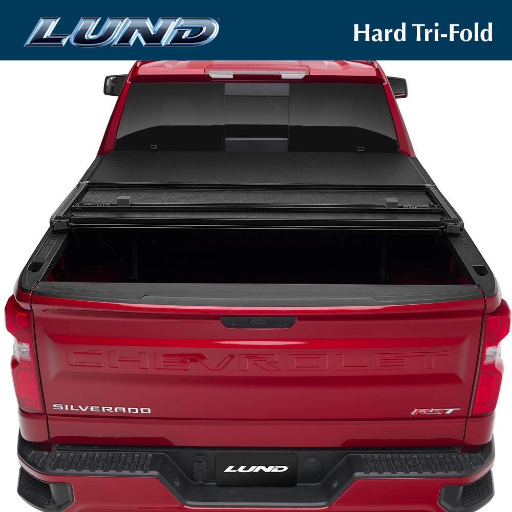 Lund Hard Tri-Fold Hard Folding Truck Bed Tonneau Cover | 969260 | Fits 2019 - 2022 Dodge Ram 1500 6' 4" Bed (76.3")