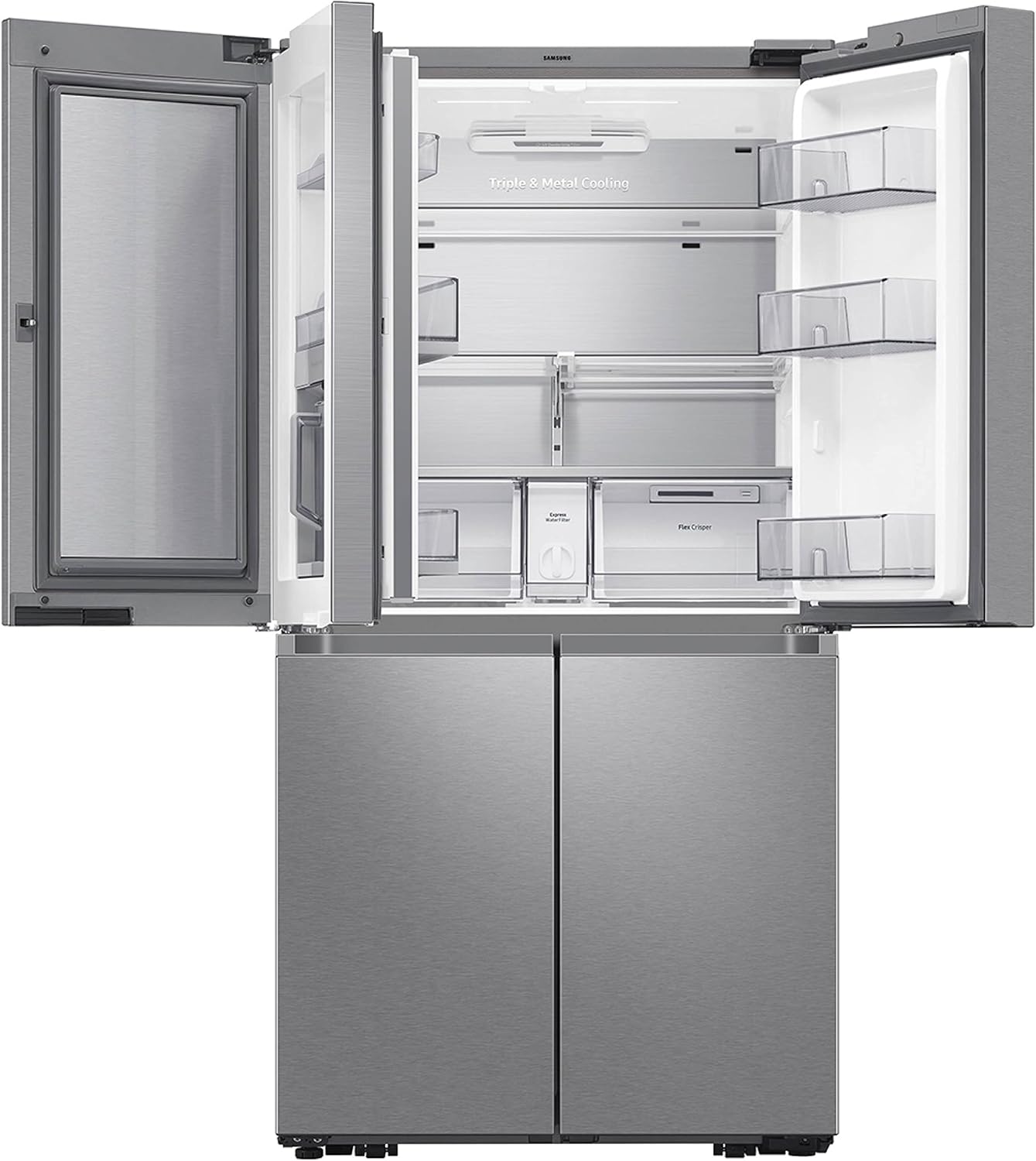 SAMSUNG 29 Cu Ft Smart 4-Door Flex Refrigerator w/ Family Hub and Alexa Built-In, Beverage Center, Dual Ice Maker, Energy Star Certified, RF29A9771SR/AA, Fingerprint Resistant Stainless Steel