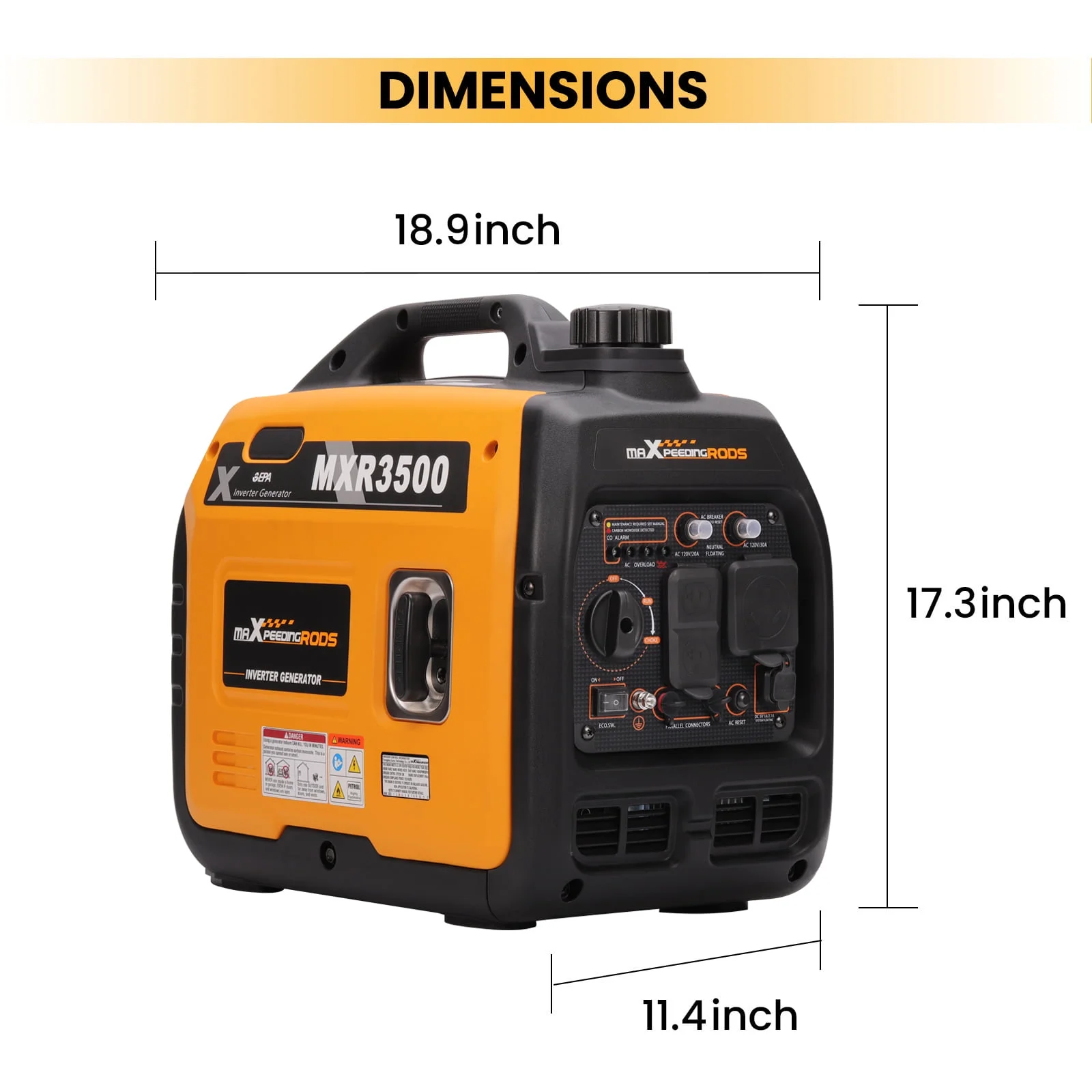 Power Equipment 3500 Watt Rated Super Quiet Suitcase Inverter Generator for Camping Rv Travel Outdoor Party