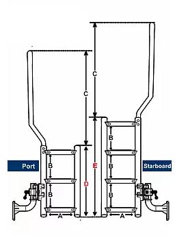 Quality Mark 28801 Bow Step - 3-Step, Starboard