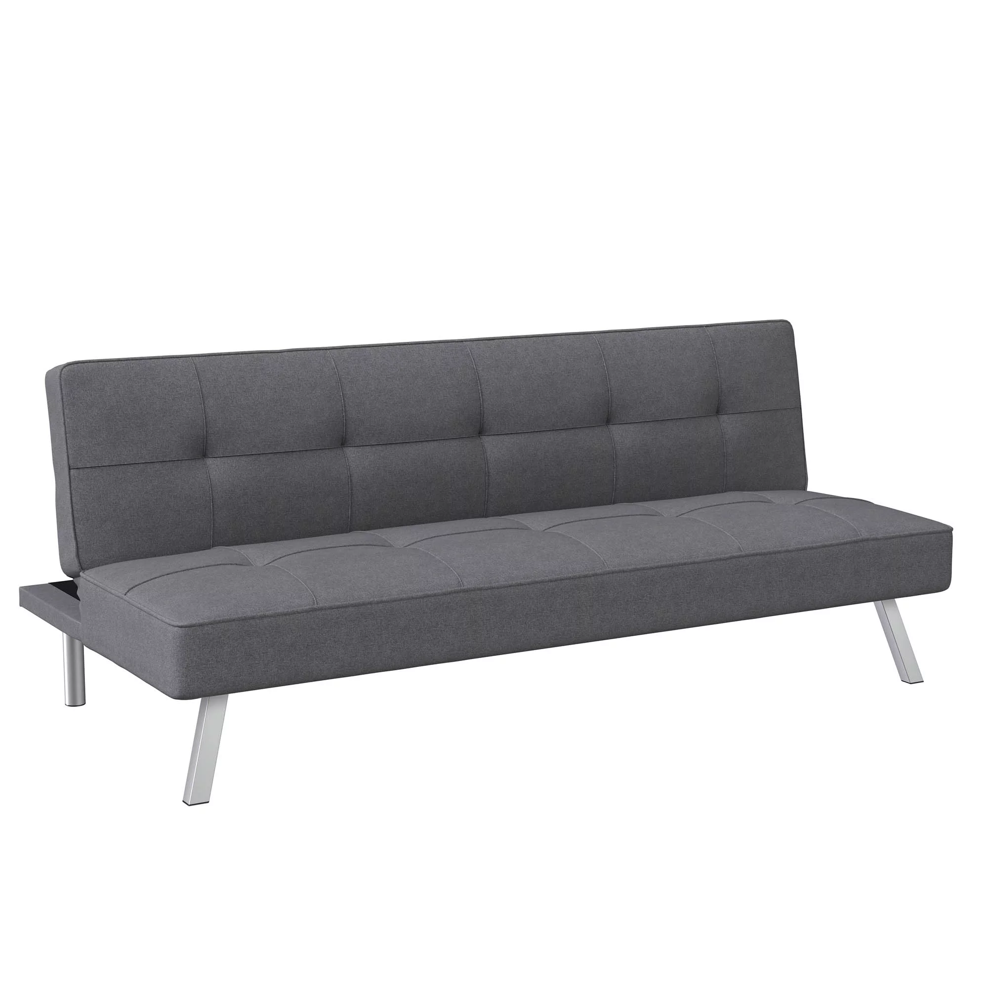 Serta Chelsea Modern Futon, Charcoal Gray Fabric
