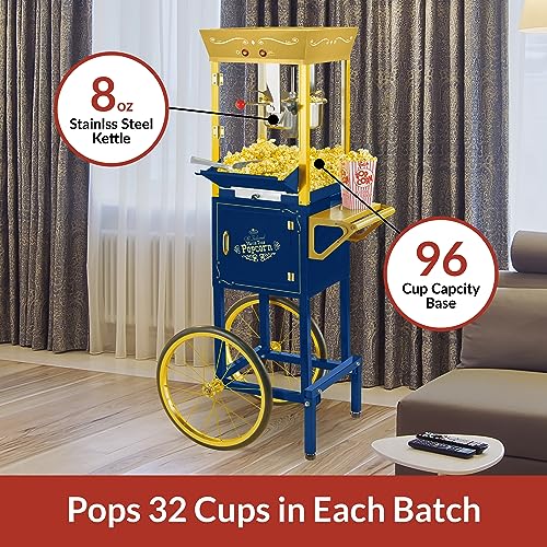Nostalgia Popcorn Maker Machine - Professional Cart Kettle.