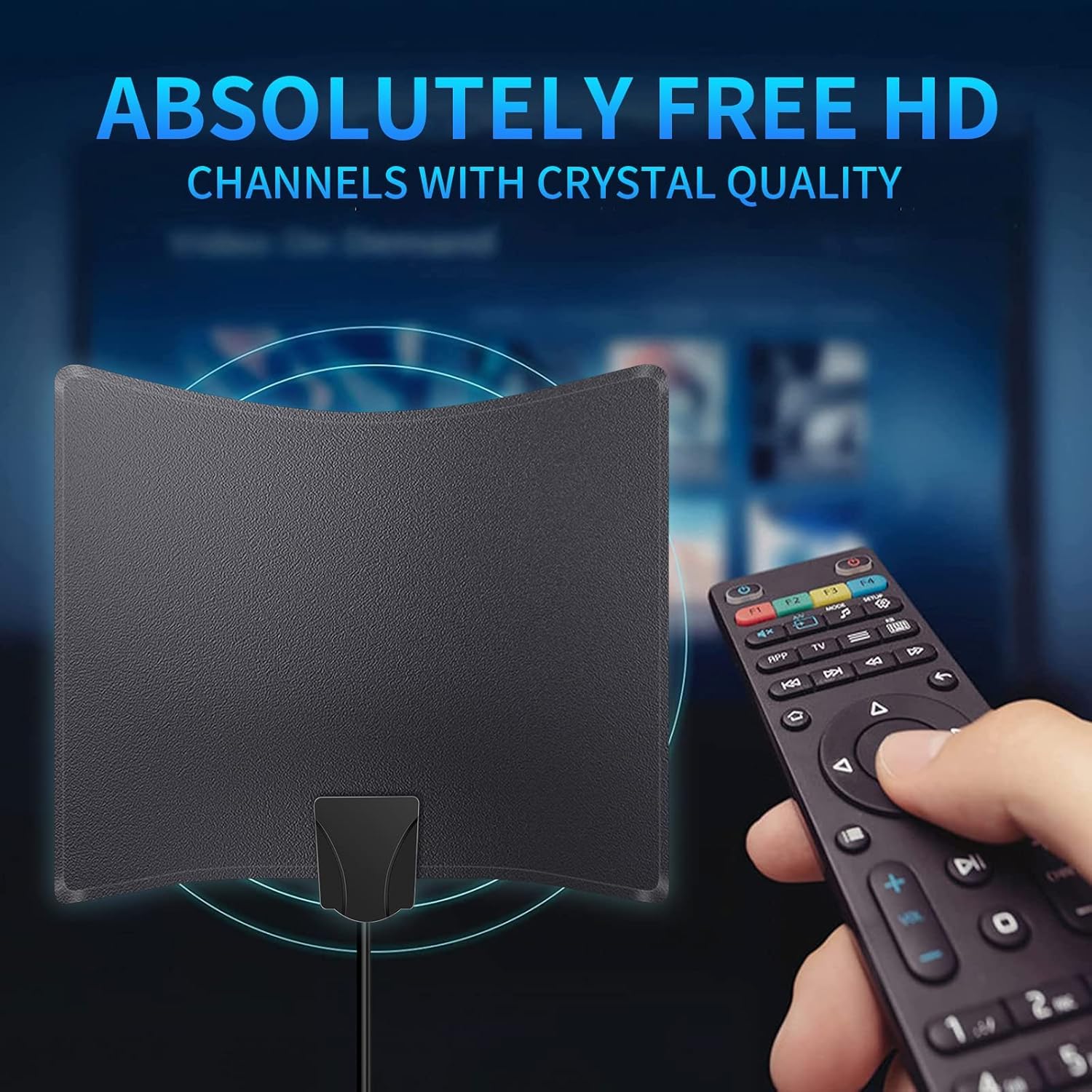 TV Antenna - Amplified HD Digital TV Antenna 350+ Miles Long Range - Portable Indoor/Outdoor Antenna Support 360&deg; Signal 4K 1080p Fire tv Stick-All Smart/Old TVs-18ft Coax Cable
