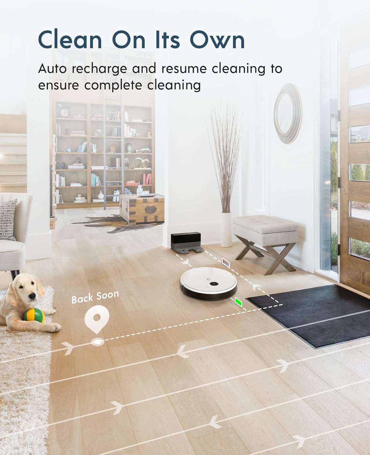 yeedi vac Robot Vacuum, 3000Pa Strong Suction Power, Carpet Detection, Smart Visual Mapping & Navigation,Editable Home Map,Cleaning Schedule, Virtual Boundary, 110mins Runtime