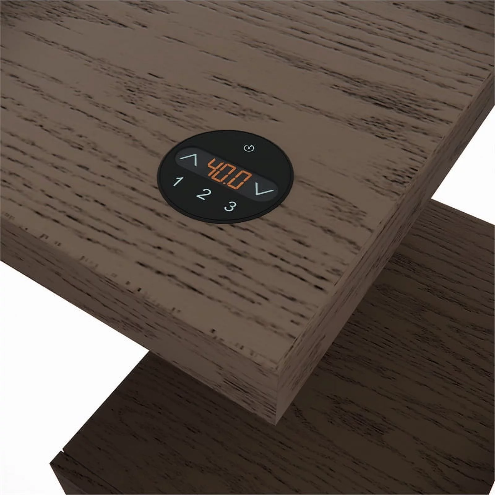 RoomAndLoft Wood Adjustable Height Sit-Stand Storage Desk with Drawers in Gray