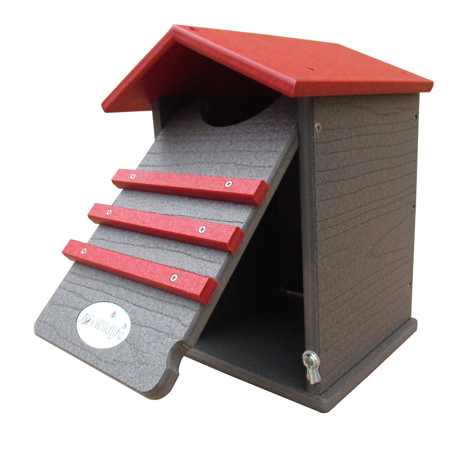 JCS wildlife Ultimate Poly Screech Owl/Saw-Whet Owl House (Red/Gray)