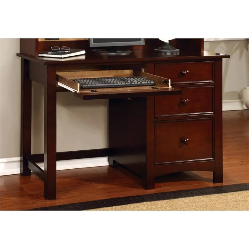 Bowery Hill Transitional Solid Wood Kids Desk in Cherry Finish