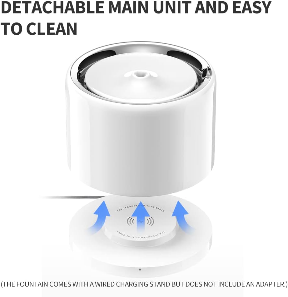 PETKIT Wireless Pump Pet Water Fountain, Stainless Steel Water Fountain fr Cat Dog, App Control, Ultra Quiet Smart Pet Water Dispenser for Cats Dogs Animals