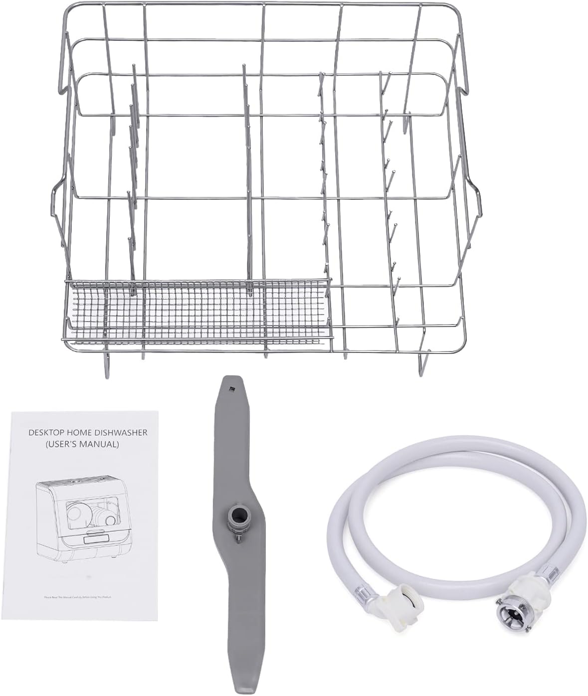 Portable Dishwasher Countertop, Mini Dishwasher with 3 Programs Standard, Fast & Strong 360° Dual Spray 75℉ Hot Air Drying Professional Complete Dishwasher for Dorm, RV& Apartment, White