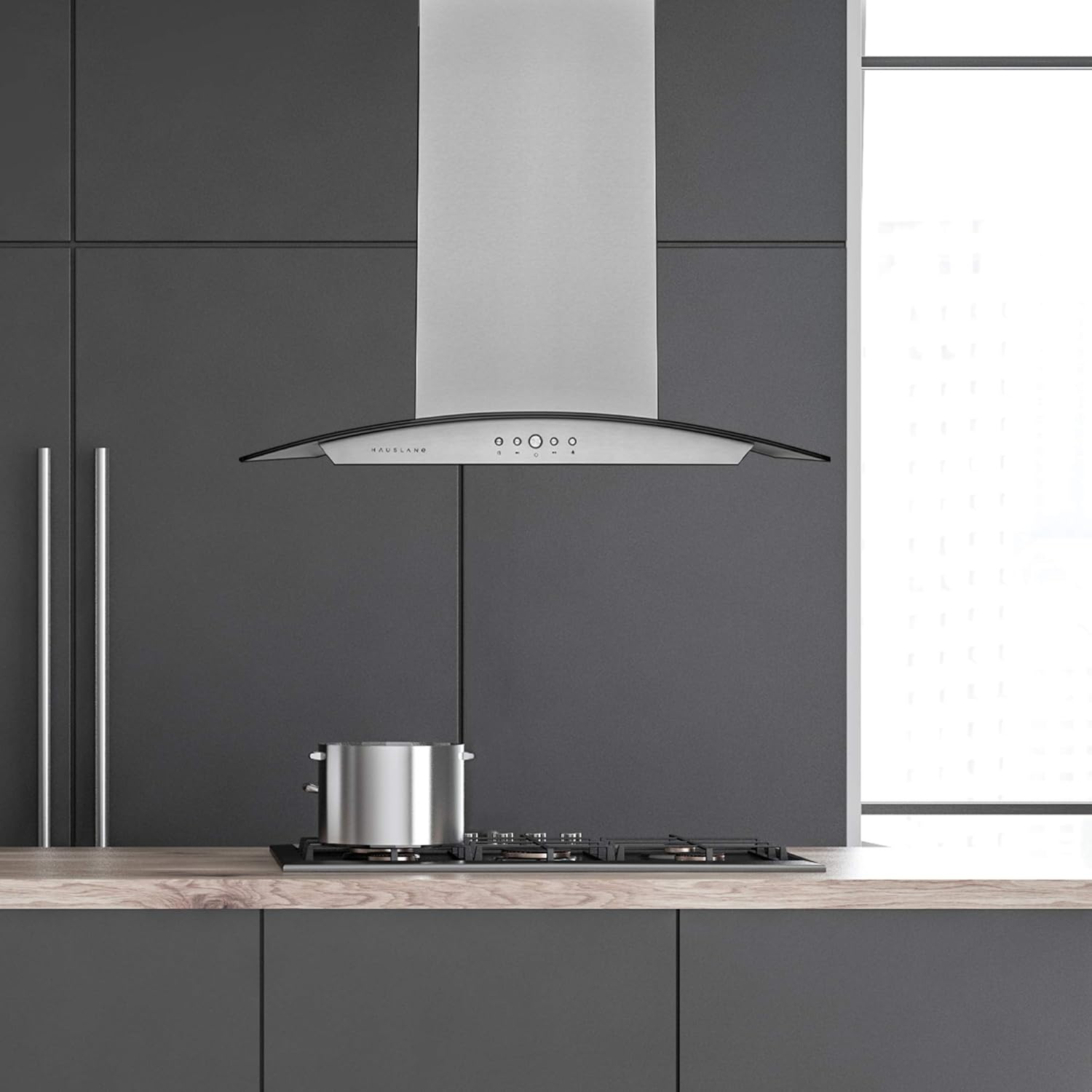Hauslane IS-200SS-36 36 in. Convertible Island Range Hood44; Stainless Steel