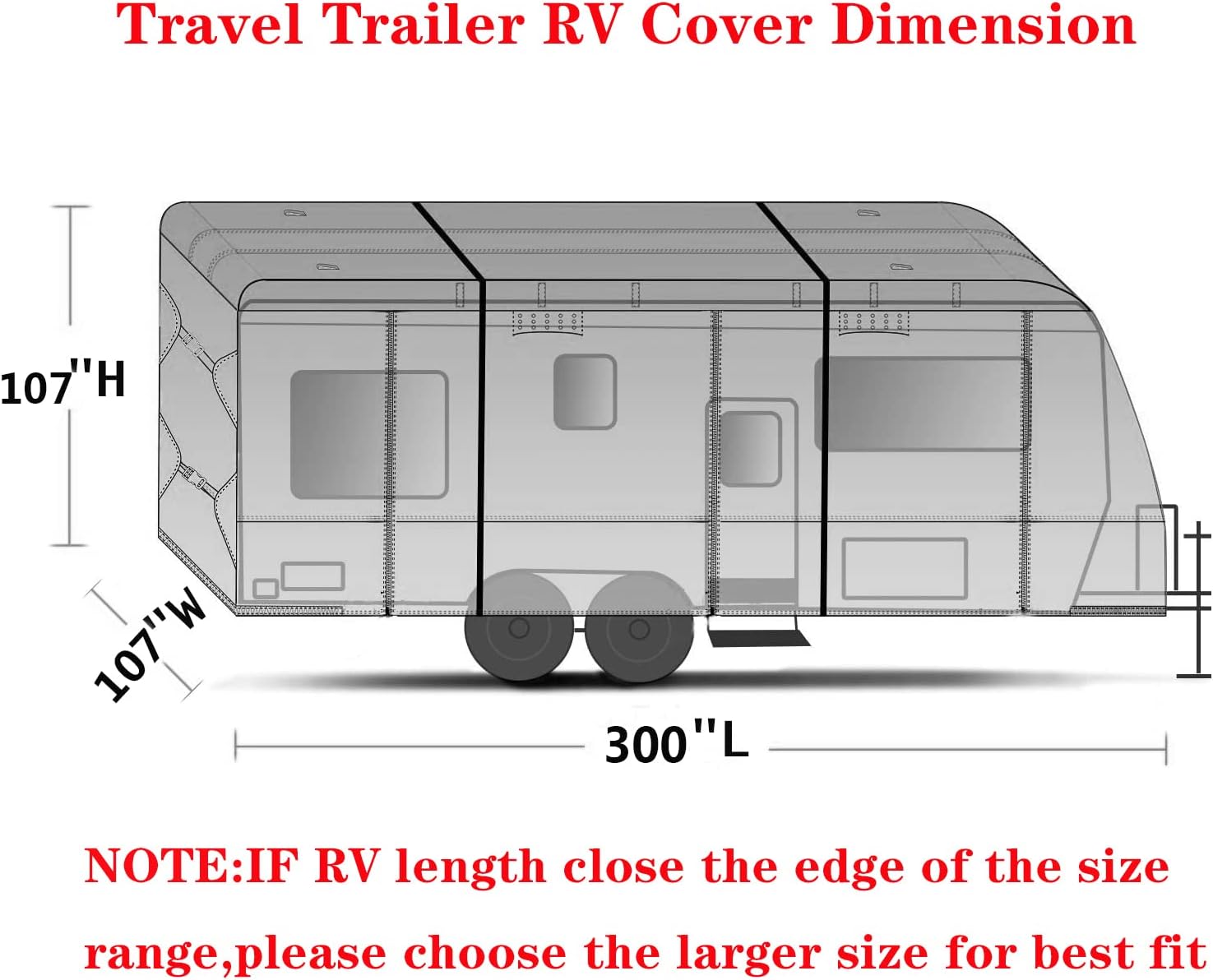 Travel Trailer RV Cover,Waterproof & Windproof Camper Cover Fits 16~18FT RV Trailer,Upgraded 420D Heavy Duty Polyester Oxford Durable, UV, Water Resistant RV Covers