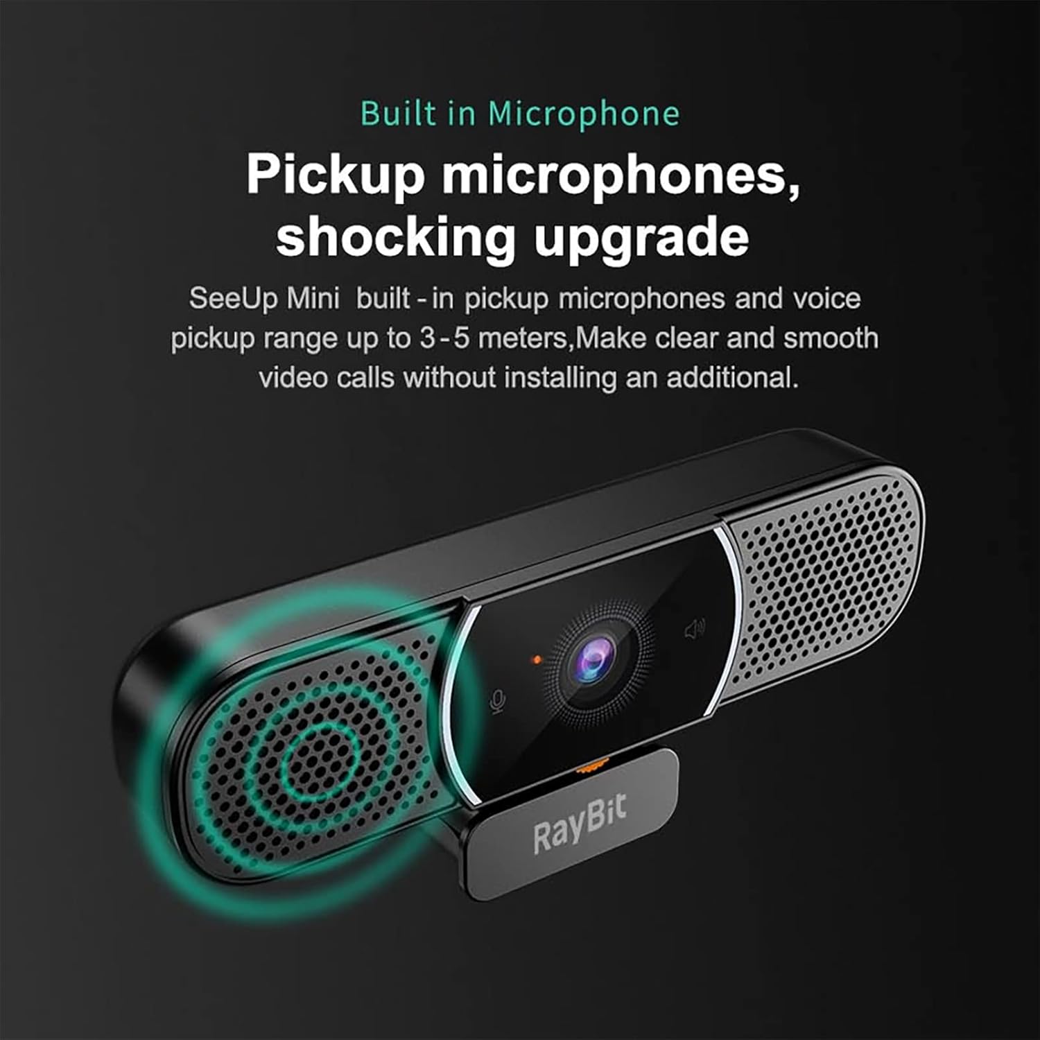 Webcam with Microphone and Speaker, RayBit 1080p HD Video Conference Camera, Streaming Webcam with Privacy Cover, Wide Angle USB Computer Web Camera for Desktop PC Mac Laptop Zoom Skype Teams